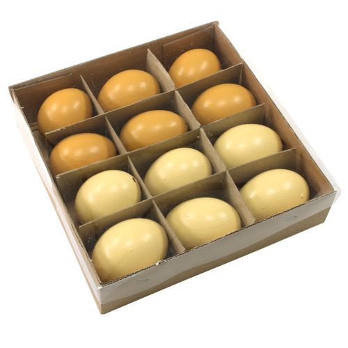 Floristik24 Hühnereier 6cm mix gelb 12St