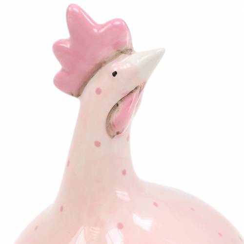 Floristik24 Osterdeko Huhn Rosa mit Punkten H17cm 2St