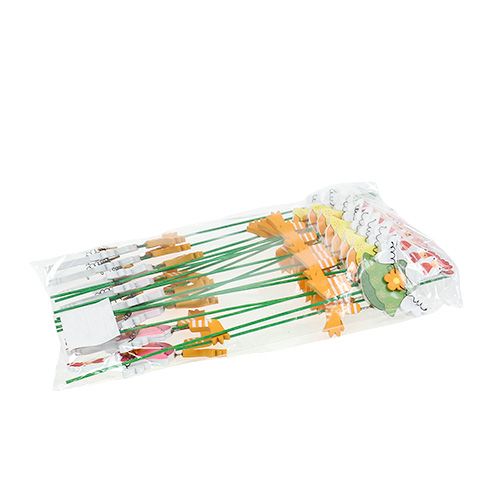 Floristik24 Huhn mit Blume sort. am Stab 15St