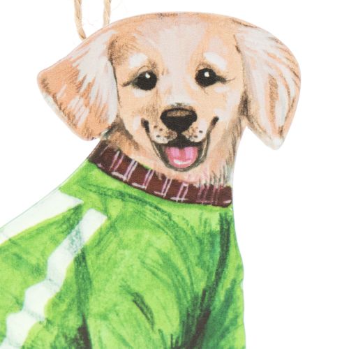Weihnachtsanhänger Hund 2er-Set 12cm Metall mit Naturfaser | Floristik24.at