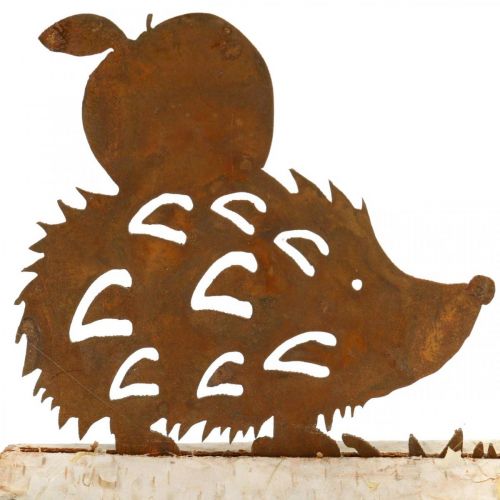 Floristik24 Rost Igel Deko Birkenrinde Metall Herbstdeko 20×4cm H10,5cm