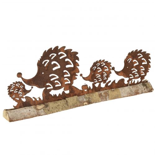 Floristik24 Igel Familie Rost Deko Herbst Edelrost 38x4,5x13,5cm