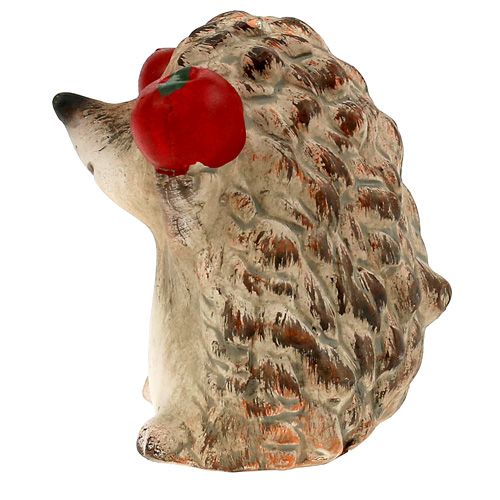 Floristik24 Igel Keramikfigur mit Apfel braun 7,5cm