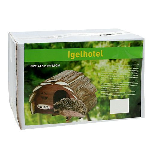 Floristik24 Igelhotel Natur 24,5cm x 15cm x 17cm