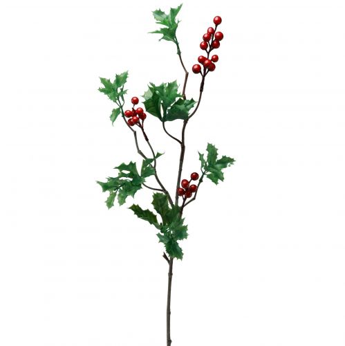 Floristik24 Ilex Künstlich Stechpalme Beerenzweig Rote Beeren 75cm