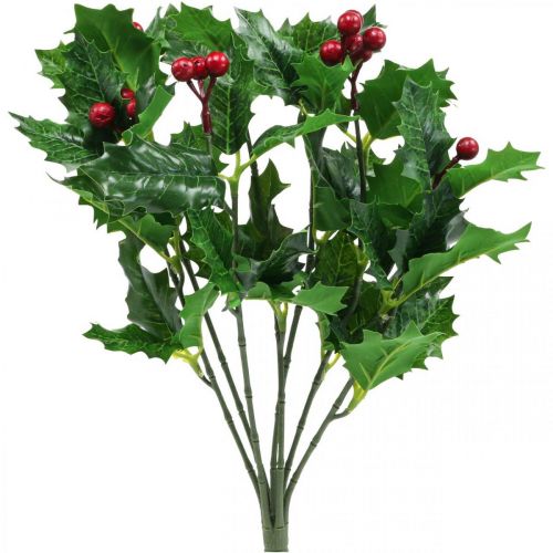 Floristik24 Weihnachtszweig Stechpalme Ilex künstlich Beeren 37cm