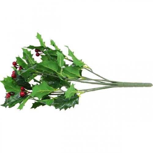 Floristik24 Weihnachtszweig Stechpalme Ilex künstlich Beeren 37cm