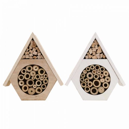 Artikel Insektenhotel Wabe Bienenhotel Holz Weiß Natur H18,5cm 2St