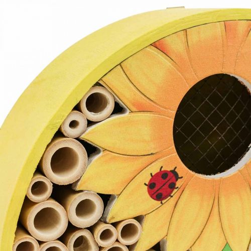 Artikel Insektenhotel Rund Holz Insektenhaus Gelb Sonnenblume Ø25cm