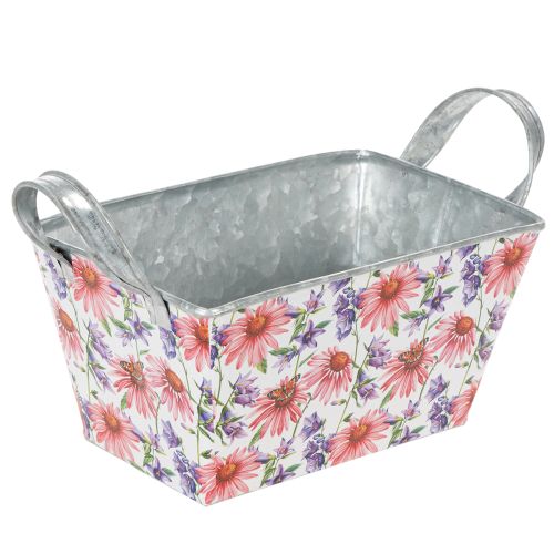 Artikel Jardiniere Frühling Blumenkasten Metall Deko 20×12,5×10cm