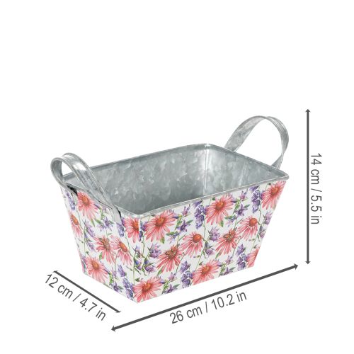 Artikel Jardiniere Frühling Blumenkasten Metall Deko 20×12,5×10cm