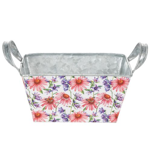 Artikel Jardiniere Frühling Blumenkasten Metall Deko 20×12,5×10cm