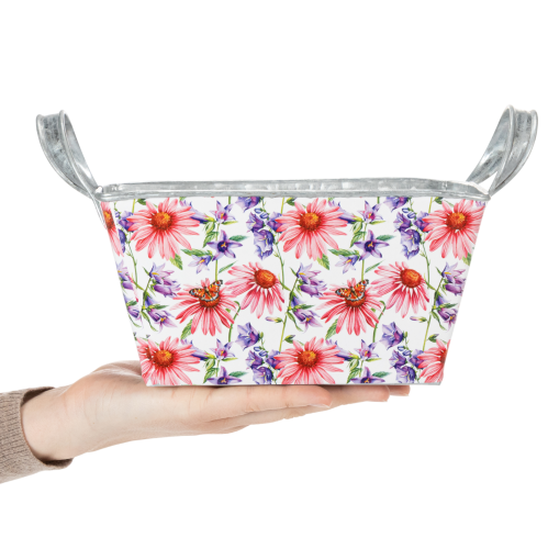 Artikel Jardiniere Frühling Blumenkasten Metall Deko 20×12,5×10cm