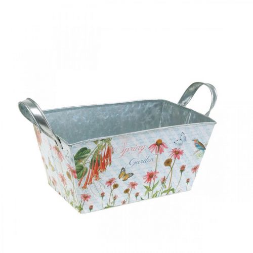 Floristik24 Jardiniere Pflanzkasten Metall Frühlingsdeko 20×12×10cm