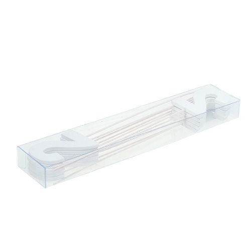 Floristik24 Jubiläumszahl „2“ am Stab Weiß L27cm 10St