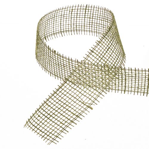 Artikel Juteband Gitterband Dekoband in Grün Olive 5cm 40m
