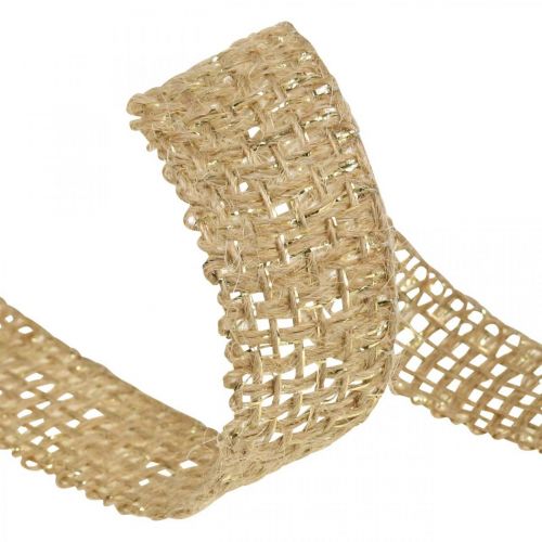 Artikel Juteband Natur, Gold Dekoband Jute Deko 25mm 10m