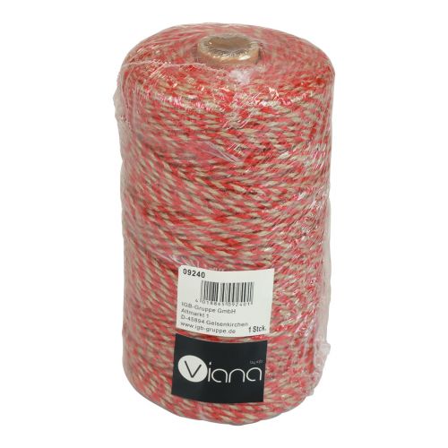 Artikel Juteband Jutekordel Jute-Schnur Rot Naturfarben Ø2,5mm 200m