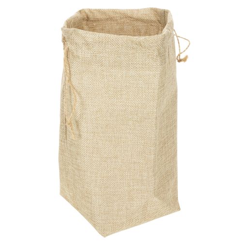 Geschenktasche aus Jute 13,5×11×25cm in Naturfarben mit Kordel