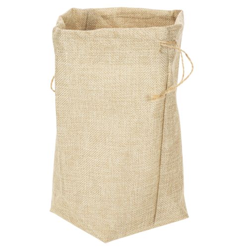 Geschenktasche aus Jute 13,5×11×25cm in Naturfarben mit Kordel | Floristik24.at