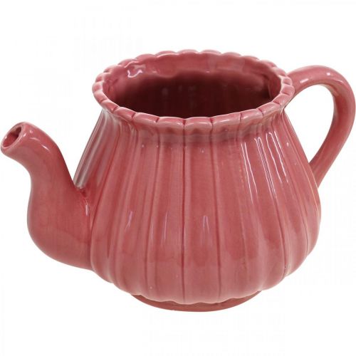 Artikel Deko-Teekanne Keramik Pflanztopf Rosa, Rot, Weiß L19cm 3St