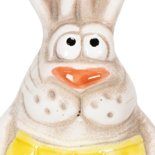 Artikel Osterhasen Figuren Handbemalte Keramik Deko Lustiges Design für Ostern dekorieren 11cm 4St