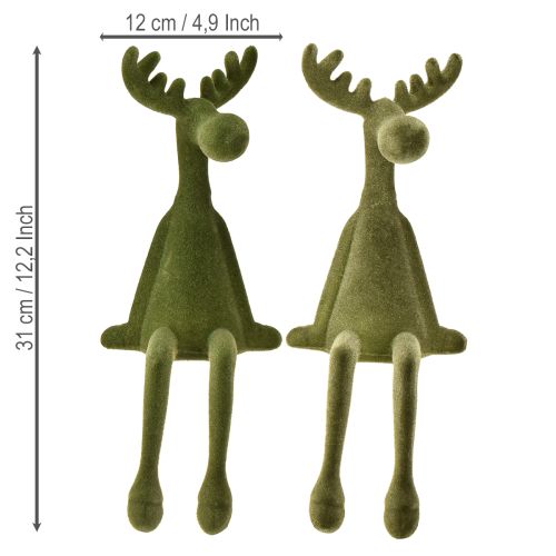 Artikel Kantenhocker Elch Deko Kantensitzer Grün H31cm 2 St