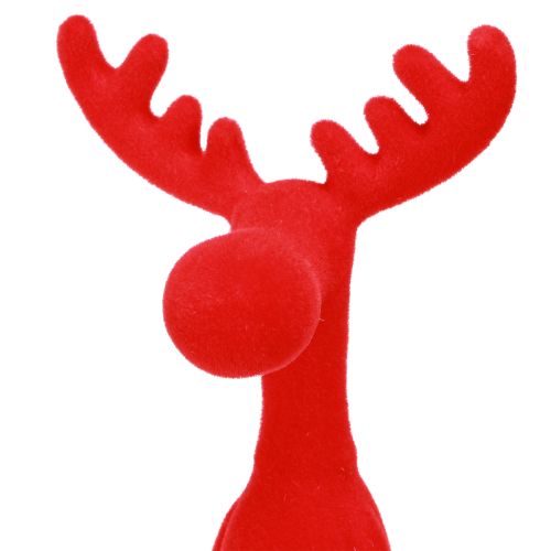 Artikel Kantenhocker Elch Deko Weihnachten beflockt 31cm Rot 3 St