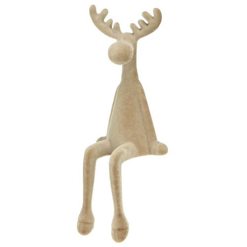 Kantenhocker Elch beflockt Kantensitzer Braun 31cm 3 St