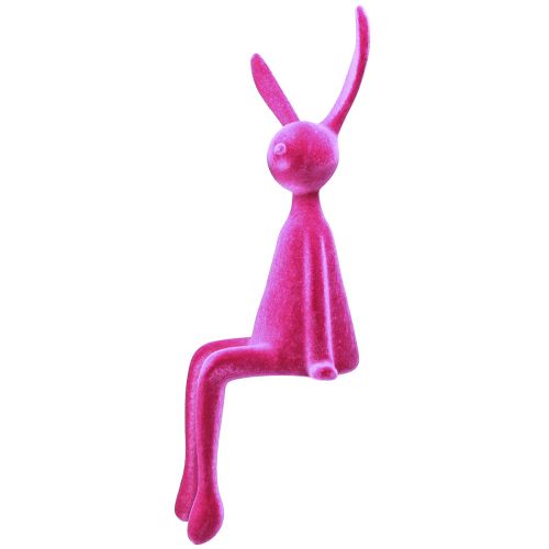 Artikel Kantenhocker Hase beflockt Sitzender Osterhase Pink – 2. Wahl – 56cm
