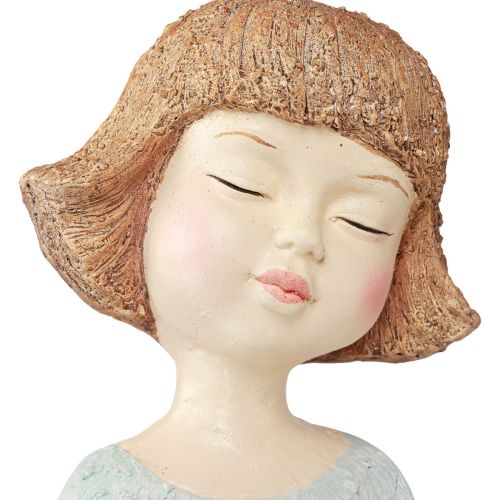 Floristik24 Kantensitzer Gartenfigur Figur Sitzendes Mädchen Bunt 52cm