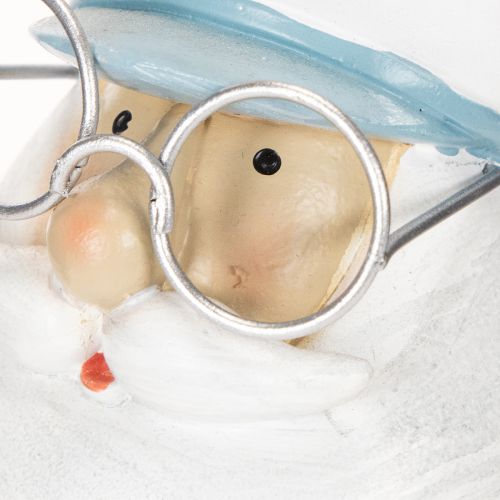 Kapitän Dekofigur aus Polyresin 16 cm Weiß-Blau mit Kapitänsmütze und Brille | Floristik24.at