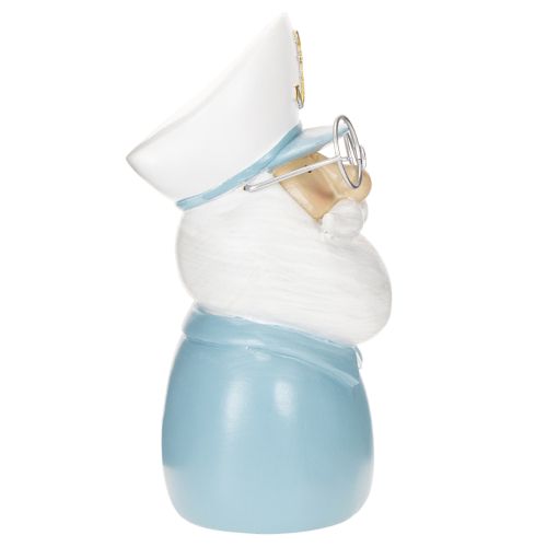 Kapitän Dekofigur aus Polyresin 16 cm Weiß-Blau mit Kapitänsmütze und Brille | Floristik24.at