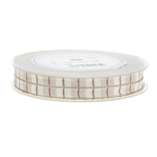Floristik24 Karoband Hellbraun 15mm 15m