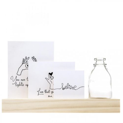 Floristik24 Kartenhalter Holz Fotohalter Holz Mini Vase 25×7,5×12cm