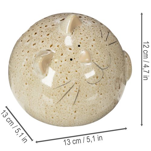 Artikel Keramik Katze Dekofigur Rundes Design für Wohnzimmer oder Schlafzimmer 13cm 2St