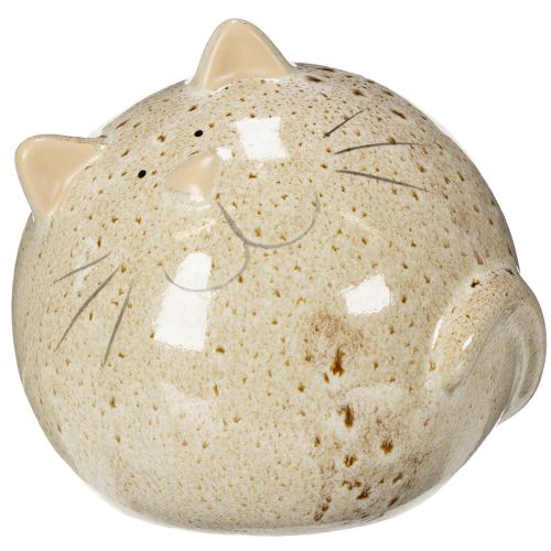 Artikel Keramik Katze Dekofigur Rundes Design für Wohnzimmer oder Schlafzimmer 13cm 2St
