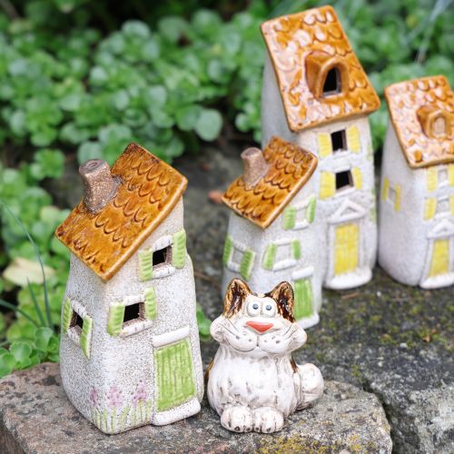 Artikel Keramik Katzen Deko Figuren Lustige Tierfiguren für Wohnzimmer Dekoration 8cm 4St