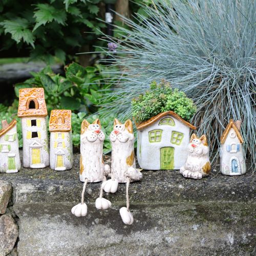 Artikel Keramik Katzen Deko Figuren Lustige Tierfiguren für Wohnzimmer Dekoration 8cm 4St