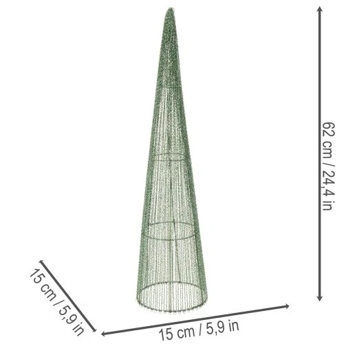 Steckkegel aus grünem Metall 47 cm und 62 cm für Blumengestecke | Floristik24.at