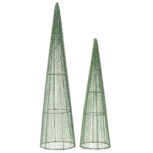 Steckkegel aus grünem Metall 47 cm und 62 cm für Blumengestecke | Floristik24.at