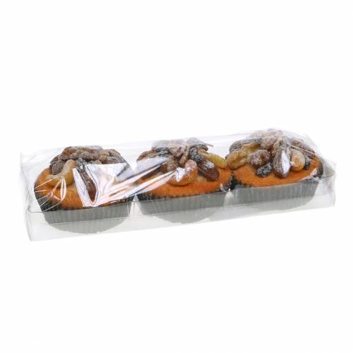 Floristik24 Muffins mit Nüssen künstlich 7cm 3St