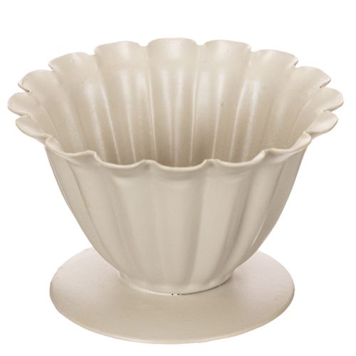 Cremefarbene Deko-Schale aus Blech in Blütenkelchform, 9 cm bestellen | Floristik24.at