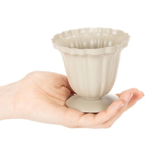 Dekoschale cremefarben Pokal Blech 10 cm | Floristik24.at