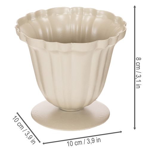 Dekoschale cremefarben Pokal Blech 10 cm | Floristik24.at