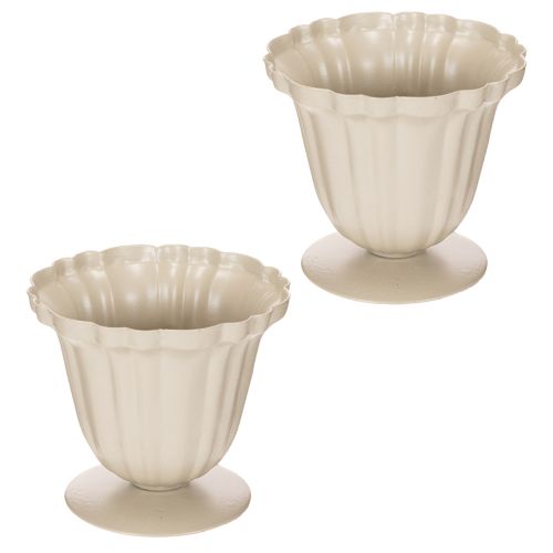 Dekoschale cremefarben Pokal Blech 10 cm | Floristik24.at