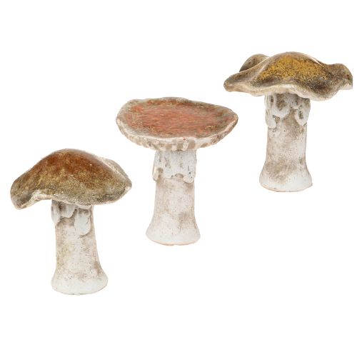 Keramik Deko Pilze Tischdeko Rot Braun Gelb H6cm 6 St