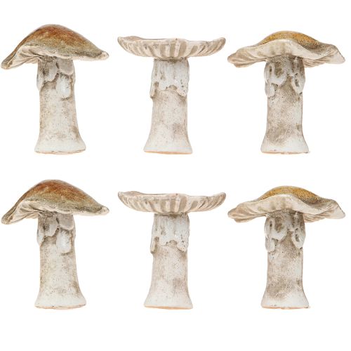 Artikel Keramik Deko Pilze Tischdeko Rot Braun Gelb H6cm 6 St