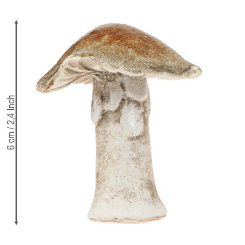 Artikel Keramik Deko Pilze Tischdeko Rot Braun Gelb H6cm 6 St