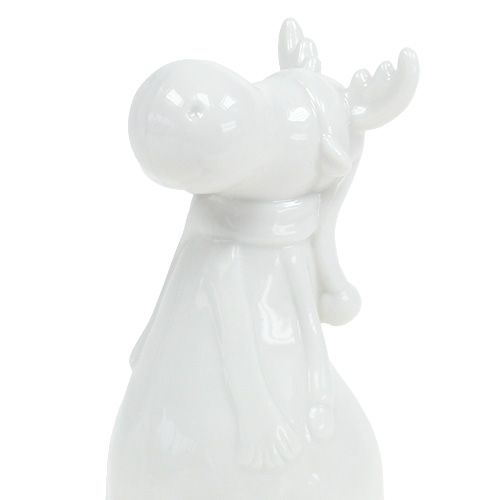 Floristik24 Keramik Figur Elch 12,5cm Weiß 2St